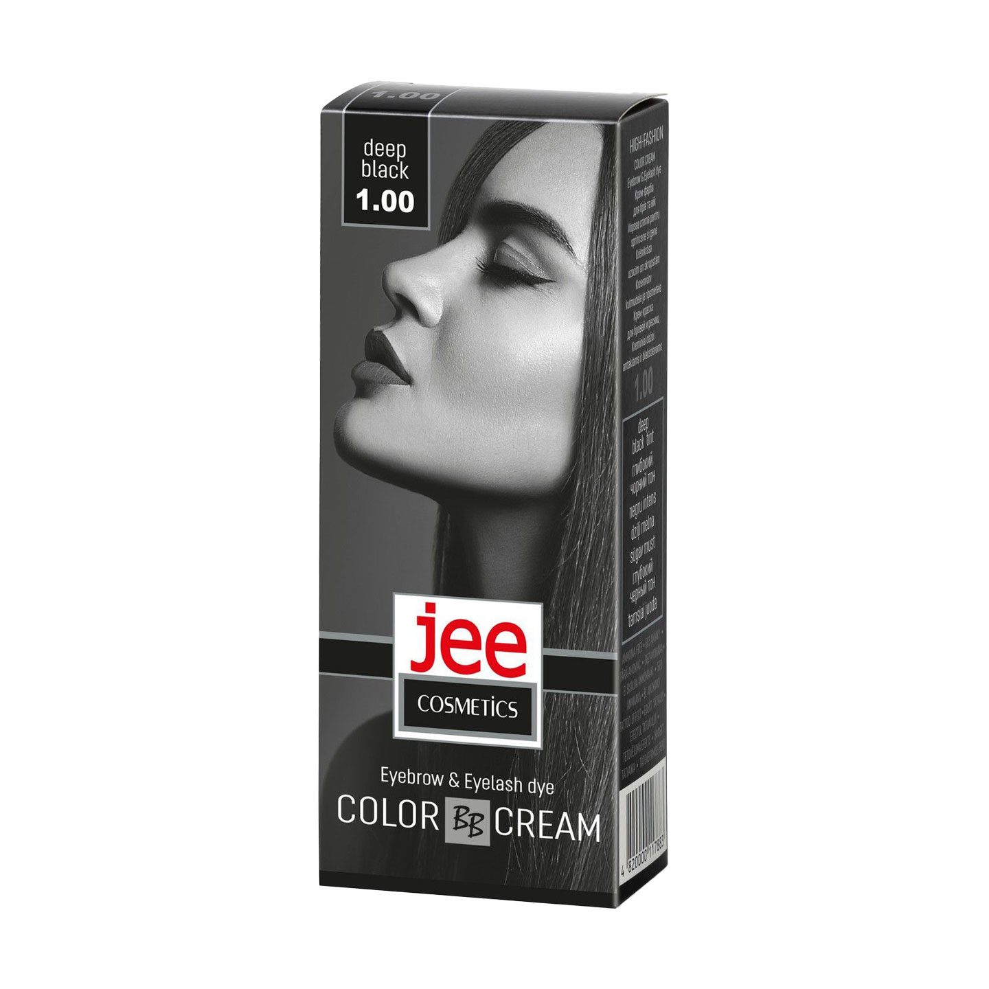 Крем-фарба для брів та вій Jee Cosmetics Eyebrow &amp; Eyelash Dye Color Cream 1.00 Глибокий чорний, 50 мл